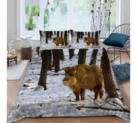 Parures de Lit 1 Personnes Sanglier Microfibre Douce Housse de Couette 160x200 Imprimé 3D Faune Sauvage Housses Couette avec 2 Taies d'oreiller et Fermeture Éclair B.5715