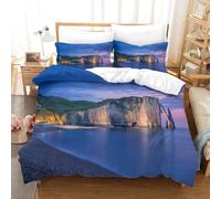 Parures de Lit 2 Personnes Plage Imprimé 3D Housse de Couette 220x240 Microfibre Douce Paysages Naturels Housses Couette avec 2 Taies d'oreiller et Fermeture Éclair a1859