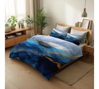 Parures de lit 90 x 190 cm Art Fluide Abstrait Lignes ondulées Ensemble De Literie avec Fermeture Éclair Réversible Housse de Couette Parure de lit Doux Imprimé avec 1 Taie d'oreiller