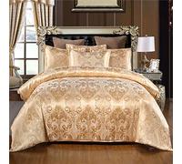 Parures de lit Adulte 2 Personne Housse de Couette Jacquard Satin Style Européen Rétro Totem Élégant Literie 3 Pièces, Lisse, Doux, Confortable, Polyester (C, 260x230 cm)