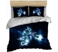 Parures De Lit D Moto Autoroute Chevalier Limite Sports Voiture De Course Passion Capture Num¿¿Rique Impression Housse De Couette Fermeture ¿¿Clair Polyester-Coton (Stunt Moto, _X__C