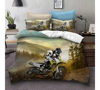 . Parures De Lit Personnes D Moto Hors Route Acrobatie Performance Num¿¿Rique Impression Literie Pi¿¿Ces ( Housse De Couette Et Taie D'ore