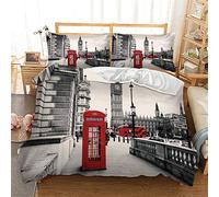 Parures de Lit Sets, Morbuy Parure de Lit pour avec 3D Unie Polyester Multicolore 3 Pièces 1x Housse de Couette et 2 Taies d?Oreillers (220x240,Londres)
