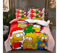 Parures De Lit Simpsons, Housses De Couette Et Taies D'oreiller Bart-Lisa King Size Pour Enfants Et Adolescents