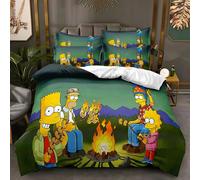 Parures De Lit Simpsons, Housses De Couette Et Taies D'oreiller Bart-Lisa King Size Pour Enfants Et Adolescents