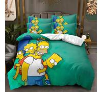 Parures De Lit Simpsons, Housses De Couette Et Taies D'oreiller Bart-Lisa King Size Pour Enfants Et Adolescents