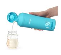 Paruu Chauffe-biberon portable pour bébé pour les déplacements, large ouverture facile à nettoyer, chauffage rapide en 2 minutes, réglage de la température à 7 niveaux, charge rapide de 30 W