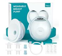 Paruu Pompe à poitrine électrique, portable, mains libres et portable avec 4 modes, 12 niveaux de succion, ailes doubles 19/21/24 mm, design visuel du volume de lait