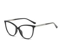 PARWANA Anti UV lumière Bleue bloquant Les Lunettes de Lecture Cateye Femmes lecteurs d'ordinateur œil de Chat Nouvelles Lunettes de Miroir à lumière Plate Femmes (Color : Black, Size : +0.00)