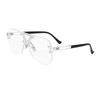 PARWANA Lunettes d'aviateur bloquant la lumière Bleue, Anti-Fatigue oculaire, for lecteurs d'ordinateur, Lunettes de Lecture, Miroir à lumière Plate surdimensionné (Color : Black, Size : +0.00)