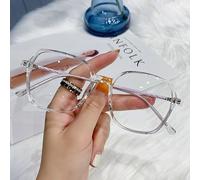 PARWANA Lunettes de Lecture Anti-éblouissantes, lecteurs d'ordinateur surdimensionnés, Anti-lumière Bleue, personnalité, lumière Plate, Miroir (Color : Transparent, Size : +200)