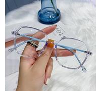 PARWANA Lunettes de Lecture Anti-éblouissantes, lecteurs d'ordinateur surdimensionnés, Anti-lumière Bleue, personnalité, lumière Plate, Miroir (Color : Blue, Size : +100)