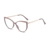 PARWANA Lunettes de lecture Anti-éblouissement et Anti-lumière bleue for femmes, robustes, œil de chat, miroir à lumière plate (Color : Coffee, Size : +250)