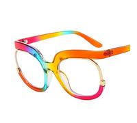 PARWANA Lunettes de Lecture Anti-éblouissement surdimensionnées, bloquant la lumière Bleue, for lecteurs d'ordinateur, Miroir Rond et Plat, Lunettes presbytes (Color : Color, Size : +200)
