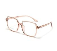PARWANA Lunettes de Lecture Anti-lumière Bleue, carrées, lecteurs d'ordinateur, Nouveau Miroir à lumière Plate, surdimensionnées, soulagent la Fatigue (Color : Orange, Size : +0.00)
