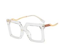 PARWANA Lunettes de Lecture carrées bloquant la lumière Bleue, lecteurs d'ordinateur Anti-UV, Miroir à lumière Plate surdimensionné, Lunettes presbytes (Color : Transparent, Size : +300)