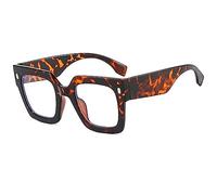 PARWANA Lunettes de Lecture carrées surdimensionnées, Anti-éblouissement, Blocage de la lumière Bleue, Joli Miroir à lumière Plate (Color : Bean-Curd, Size : +0.00)