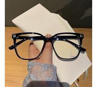 PARWANA Lunettes de Lecture carrées surdimensionnées, Anti-éblouissement, presbytes, lecteurs d'ordinateur, Blocage de la lumière Bleue, Miroir à lumière Plate (Color : Black, Size : +0.00)