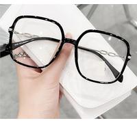 PARWANA Lunettes de Lecture carrées surdimensionnées, Blocage de la lumière Bleue, for lecteurs d'ordinateur, Anti-Fatigue oculaire, Miroir à lumière Plate (Color : Black, Size : +250)