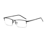 PARWANA Lunettes de Lecture Demi-Monture bloquant la lumière Bleue, lecteurs d'ordinateur rétro Anti-éblouissement, Demi-Monture à lumière Plate, Miroir (Color : Black, Size : +200)