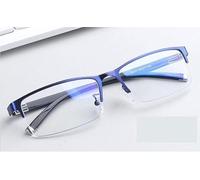 PARWANA Lunettes de Lecture HD Anti-lumière Bleue, Vision Claire, Miroir à lumière Plate, rectangulaires, presbytes (Color : Blue, Size : +0.00)