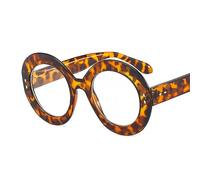 PARWANA Lunettes de Lecture Rondes rétro for Femmes, surdimensionnées, Anti UV, Tendance, Anti lumière Bleue, lumière Plate, Miroir (Color : Light-Powder, Size : +150)