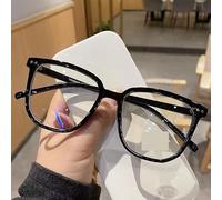 PARWANA Lunettes de Lecture surdimensionnées Anti-éblouissement, lecteurs d'ordinateur Ultra légers, Blocage de la lumière Bleue, Miroir à lumière Plate (Color : Black, Size : +250)