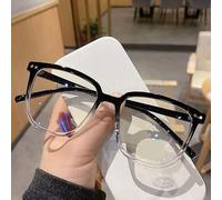 PARWANA Lunettes de Lecture surdimensionnées Anti-éblouissement, lecteurs d'ordinateur Ultra légers, Blocage de la lumière Bleue, Miroir à lumière Plate (Color : Clear-Black, Size : +0.00)