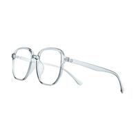 PARWANA Lunettes de Lecture surdimensionnées, Anti-UV, Anti-lumière Bleue, lecteurs d'ordinateur, Grand Miroir carré et Plat (Color : Gray, Size : +350)