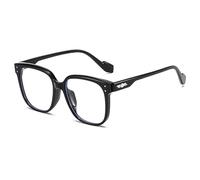 PARWANA Lunettes de Lecture surdimensionnées bloquant la lumière Bleue, Verres d'ordinateur à Vision Claire, Miroir à lumière Plate, Lunettes presbytes (Color : Black, Size : +250)