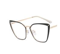 PARWANA Lunettes de Lecture surdimensionnées œil de Chat for Femmes, Anti-lumière Bleue, Anti-Fatigue oculaire, Miroir à lumière Plate (Color : Black, Size : +100)