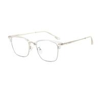 PARWANA Lunettes de Lecture Tendance for soulager la Fatigue, Anti-lumière Bleue, for lecteurs d'ordinateur, Miroir à lumière Plate, for Femmes/Hommes (Color : Silver, Size : +0.00)