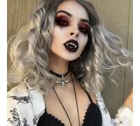 PARXITN Perruque Bob Court Bouclé Ondulé Cheveux Synthétiques Aspect Naturel Perruque Partie Moyenne Dentelle Sans Colle Avant Perruques pour Femmes