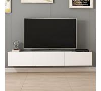 Pary meuble tv suspendu avec placards blanc 180cm