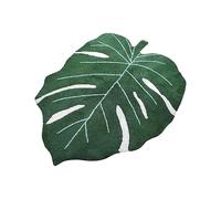 Paryou Tapis en forme de feuille de monstera vert, 60 x 90 cm, antidérapant, doux pour salle de bain et décorations