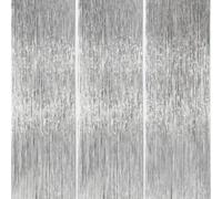 ParyWoo Lot de 3 serpentins argentés de 2,6 m avec Franges métalliques pour fête de Remise de diplôme, fête prénatale, Enterrement de Vie de Jeune Fille, Mariage, discothèque