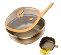 Pas à frire sans bâton, poêle antiadhésive en en titane avec couvercle pour un chauffage, des casseroles de cuisson résistantes aux grattement