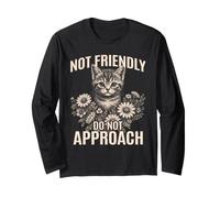 Pas Amical, ne Vous approchez Pas d'un Chat Sarcastique et Antisocial Manche Longue