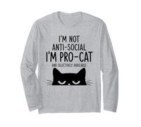 Pas Antisocial Juste Pro Chat Disponible Sélectivement Art Manche Longue