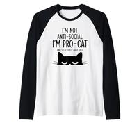 Pas Antisocial Juste Pro Chat Disponible Sélectivement Art Manche Raglan