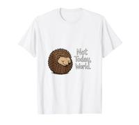 Pas Aujourd'hui, Conception introvertie de hérisson Mignon T-Shirt Graphique avec Valeur, Homme, Blanc, S