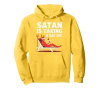 Pas Aujourd'hui Satan : Vacationing Devil sirote Un Cocktail Sweat à Capuche, Unisexe pour Adultes, Citron, L