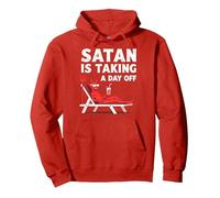 Pas Aujourd'hui Satan : Vacationing Devil sirote Un Cocktail Sweat à Capuche, Unisexe pour Adultes, Rouge, M