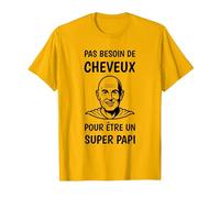 Pas Besoin de Cheveux pour Être Un Super Papi Papy Chauve T-Shirt, Homme, Doré Vif, 3XL