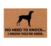 Pas Besoin De Frapper, Je Sais Que Tu ES Là Drôle De Weimaraner Tapis De Porte Ramasse La Saleté Tapis De Bain Résistant Paillasson pour Accessoires Maison Extérieur Maison 40 X 60Cm