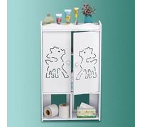 Pas Besoin de Percer des Trous Armoire Salle de Bain Murale 2 Portes avec Poignée Armoire Murale WC Bois pour Le Bureau, la Chambre à Coucher(45 * 16.6 * 76cm)