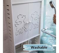 Pas Besoin de Percer des Trous Armoire Salle de Bain Murale 2 Portes avec Poignée Armoire Murale WC Bois pour Le Bureau, la Chambre à Coucher(45 * 22 * 76cm)