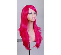 Pas cher 70CM 27 `` long ondulé anime cosplay perruques faux cheveux synthétiques résistants à la chaleur noir bleu marron blond ondulé perruques + perruques casquette taille unique 4