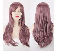 Pas cher 70CM 27 `` long ondulé anime cosplay perruques faux cheveux synthétiques résistants à la chaleur noir bleu marron blond ondulé perruques + perruques casquette taille unique 14