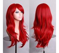 Pas cher 70CM 27 `` long ondulé anime cosplay perruques faux cheveux synthétiques résistants à la chaleur noir bleu marron blond ondulé perruques + perruques casquette taille unique 8